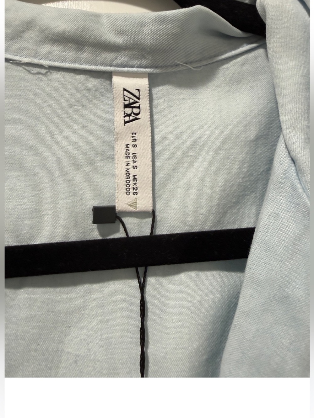 Zara Pale Blue Button-Front Mini Dress - Picture 4 of 6
